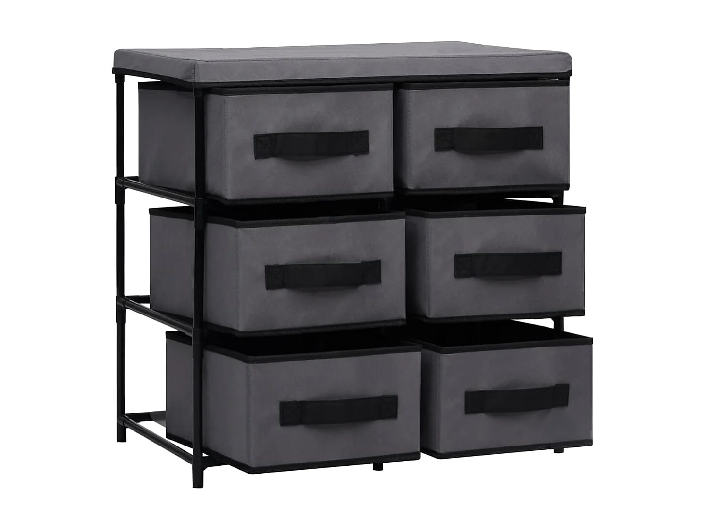 Armoire de rangement à 6 tiroirs 55x29x55 cm Gris Acier