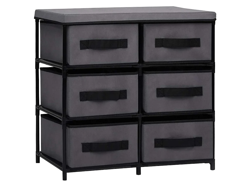 Armoire de rangement à 6 tiroirs 55x29x55 cm Gris Acier