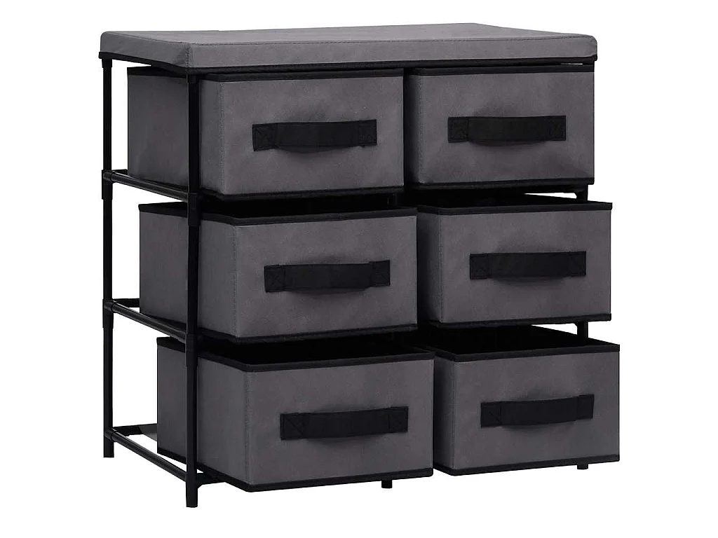 Armoire de rangement à 6 tiroirs 55x29x55 cm Gris Acier