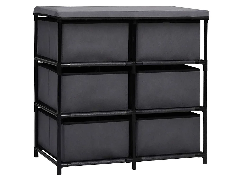Armoire de rangement à 6 tiroirs 55x29x55 cm Gris Acier