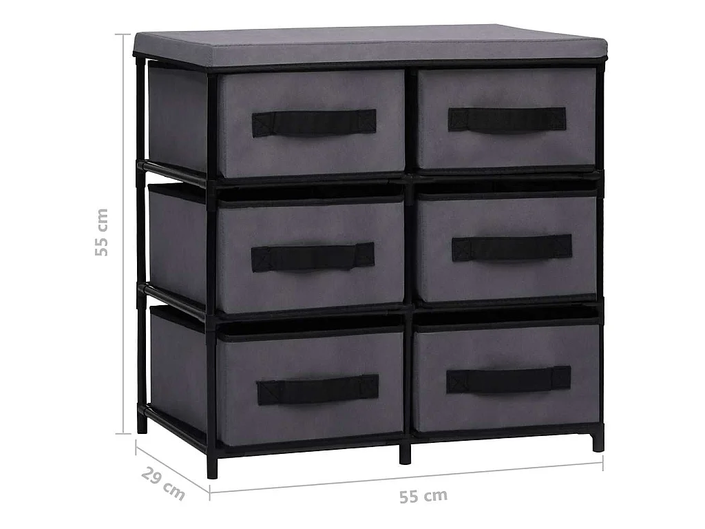 Armoire de rangement à 6 tiroirs 55x29x55 cm Gris Acier