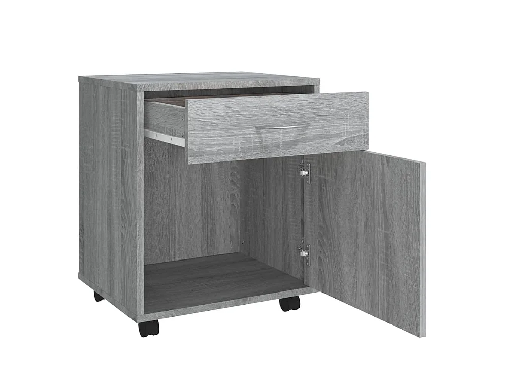 Rolkast 45x38x54 cm bewerkt hout grijs sonoma eiken