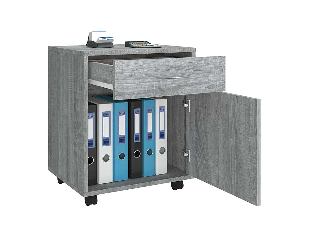 Armoire roulante Sonoma gris 45x38x54 cm Bois d'ingénierie