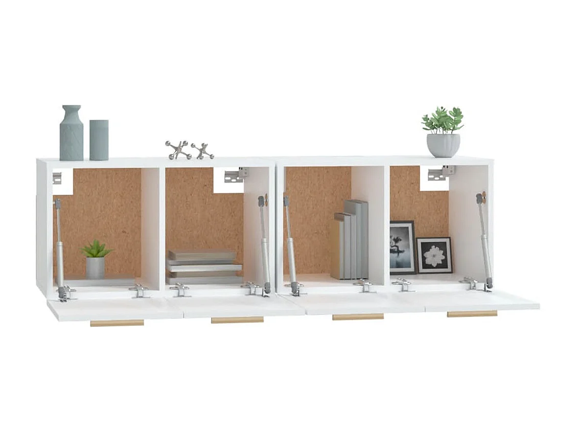 Armoires murales 2 pcs Blanc 60x36,5x35 cm Bois d'ingénierie