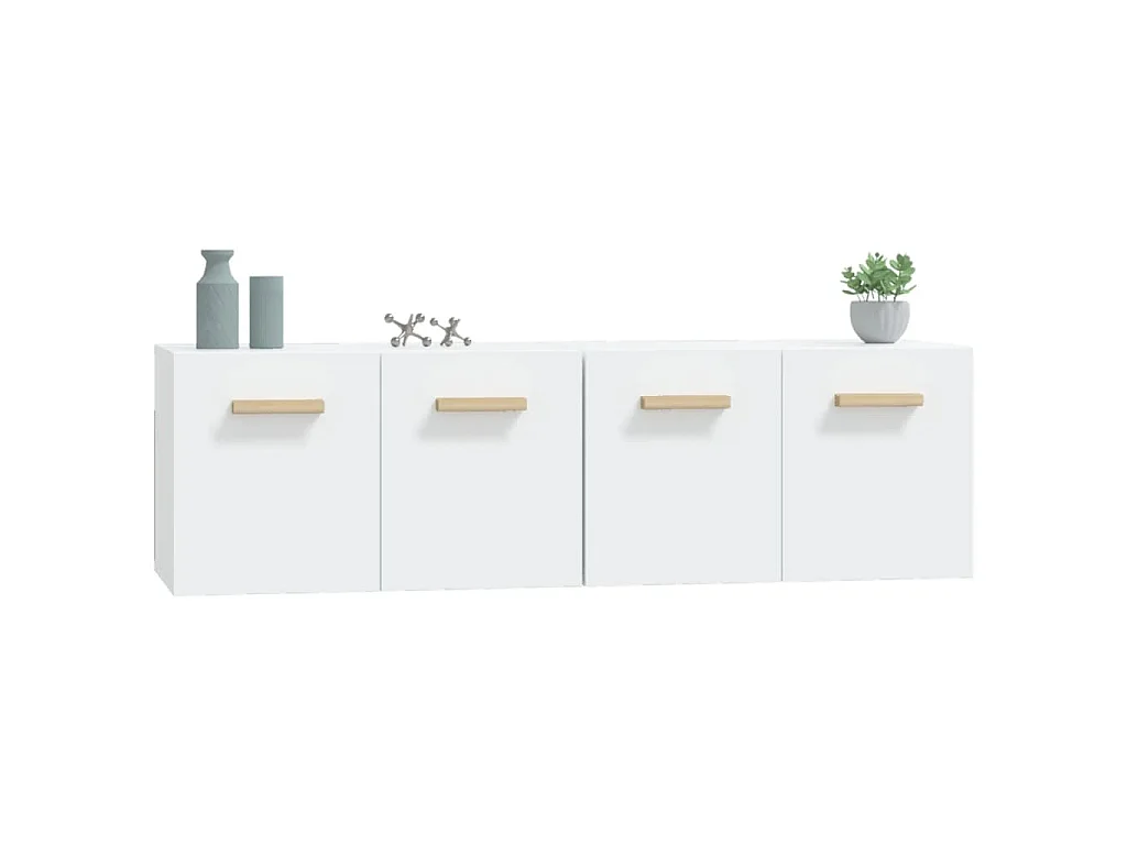 Mobili Parete 2 pz Bianco 60x36,5x35 cm Legno Multistrato