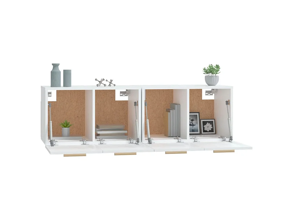Mobili Parete 2 pz Bianco 60x36,5x35 cm Legno Multistrato