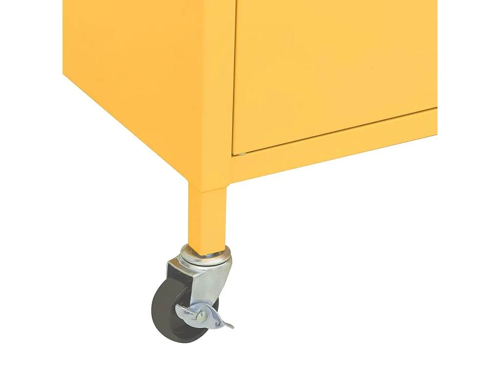 Opbergkast 60x35x56 cm staal mosterdgeel