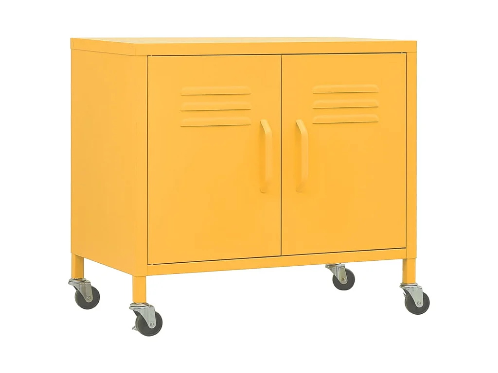 Armario de almacenamiento acero amarillo mostaza 60x35x56 cm