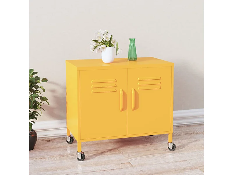 Armadietto Giallo Senape 60x35x56 cm in Acciaio