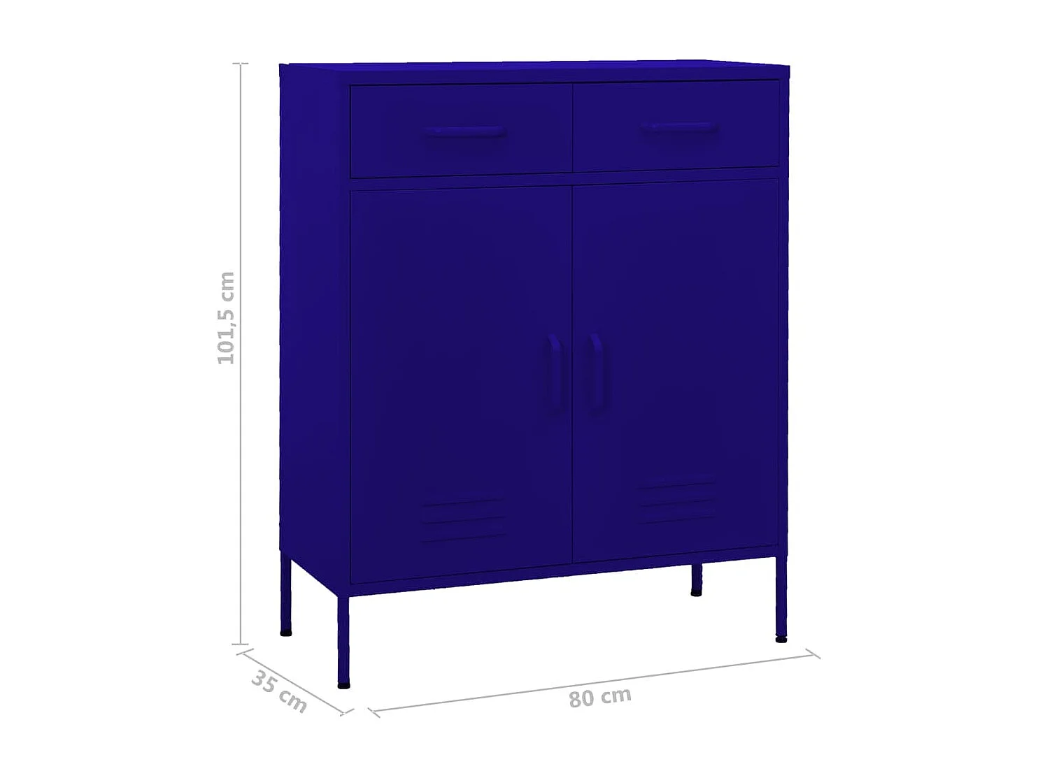 Armadietto Blu Marino 80x35x101,5 cm in Acciaio