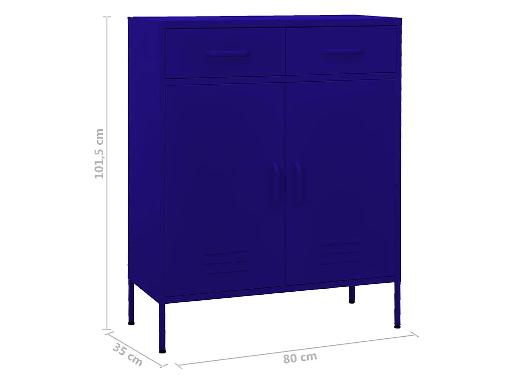 Lagerschrank Marineblau 80x35x101,5 cm Stahl