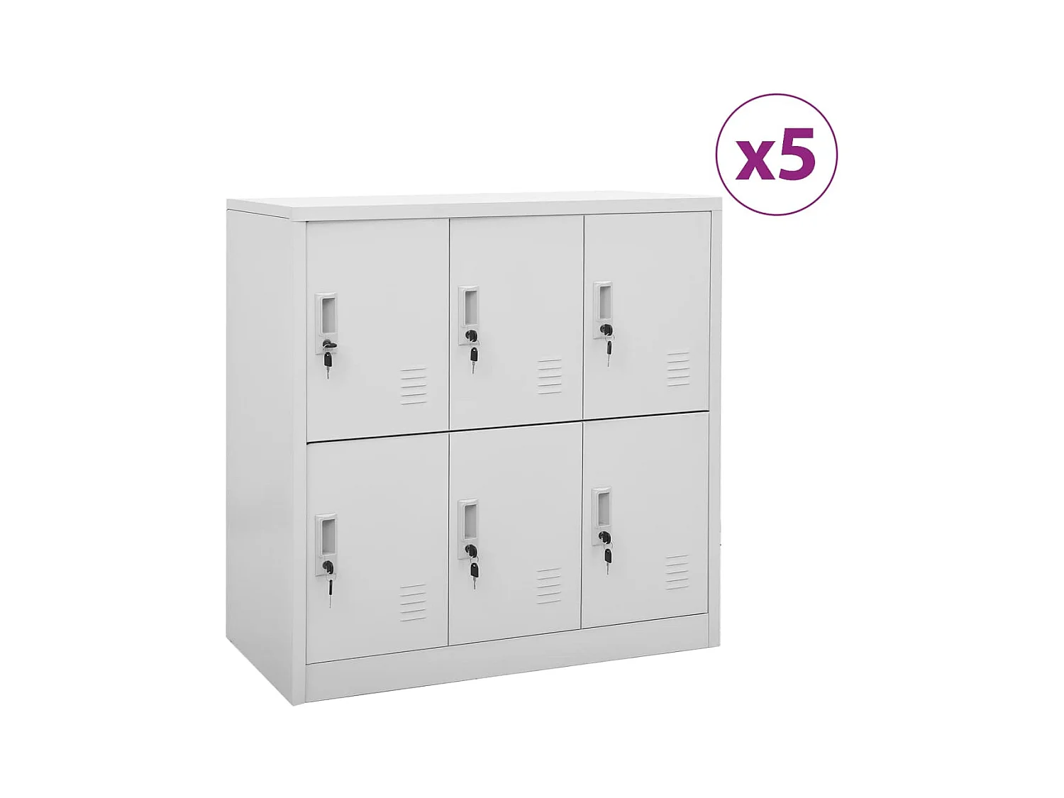 Armoires à casiers 5 pcs Gris clair 90x45x92,5 cm Acier
