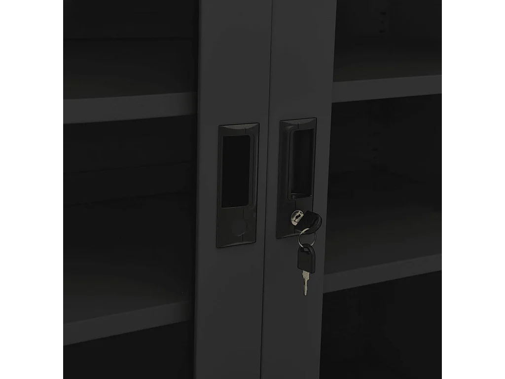 Armario de oficina con macetero acero antracita 90x40x128 cm