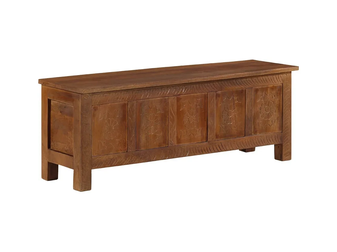 Scatola Portaoggetti 110x30x40 cm in Legno Massello di Mango