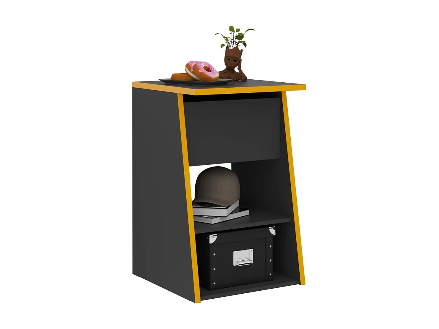 Bijzetkast voor gaming met 2 open vakken 49,4x50x77,7 cm antraciet