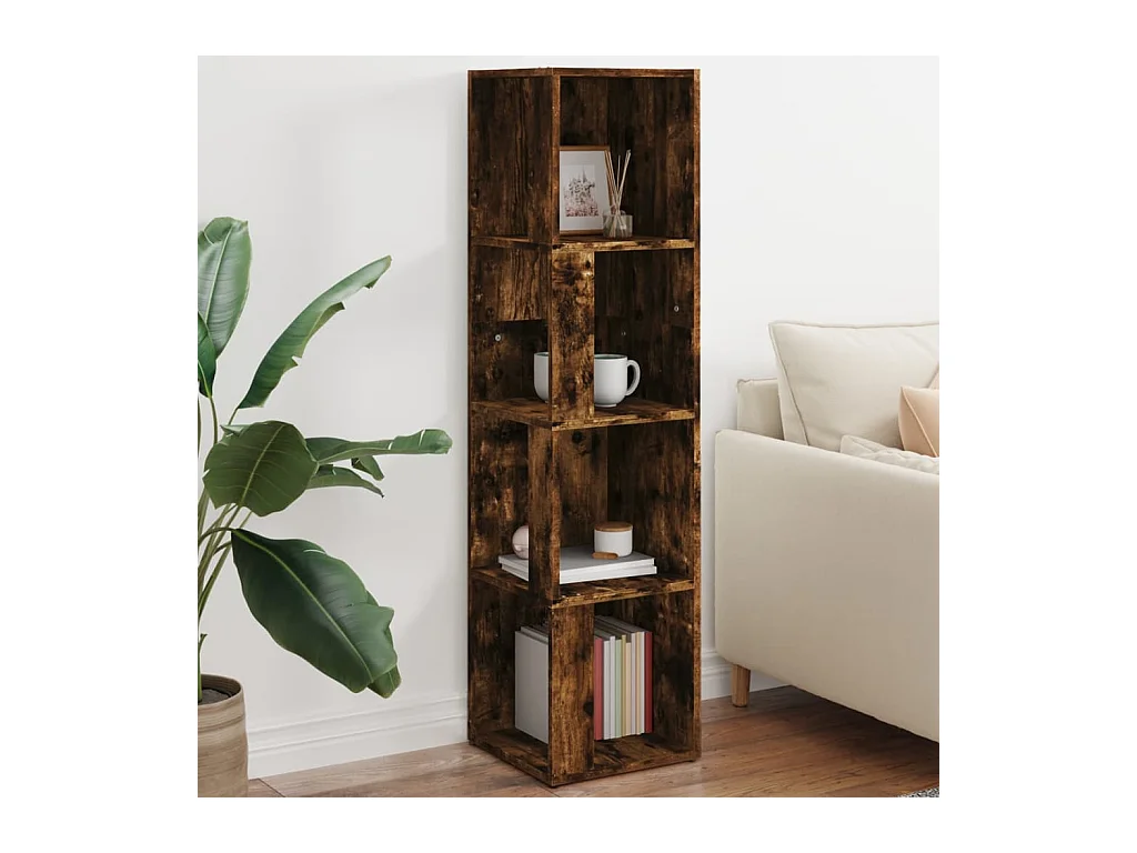 Armoire d'angle Chêne fumé 33x33x132 cm Bois d'ingénierie