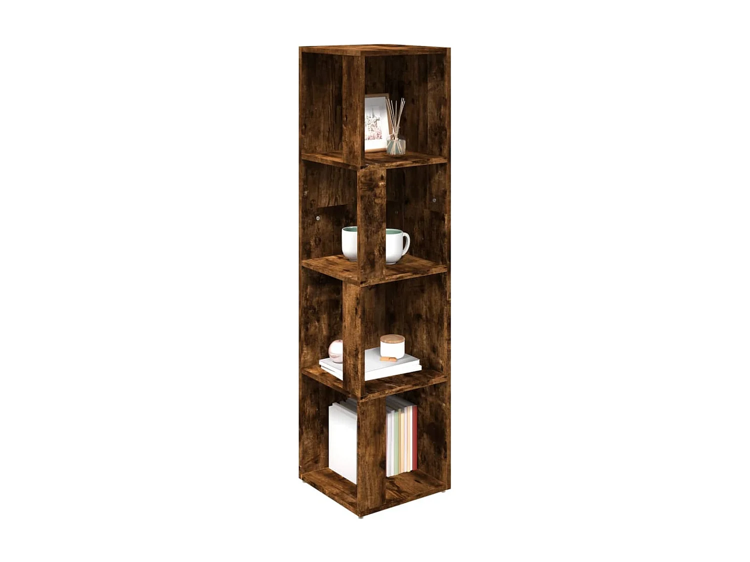 Armoire d'angle Chêne fumé 33x33x132 cm Bois d'ingénierie