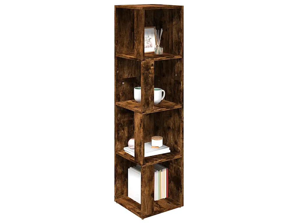 Mueble esquina madera contrachapada roble ahumado 33x33x132 cm
