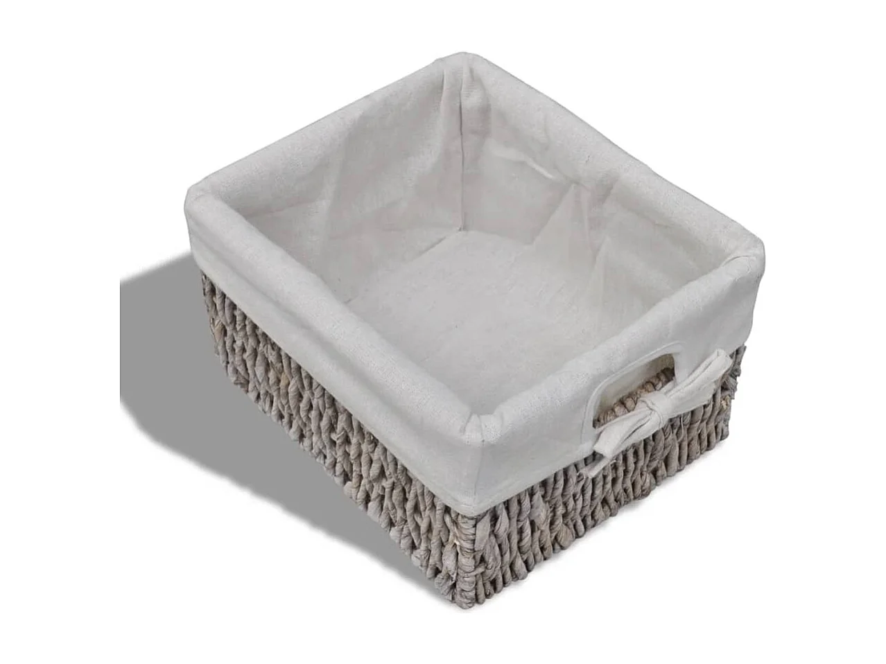 Armoire en bois 3 paniers gauches en tissage Marron