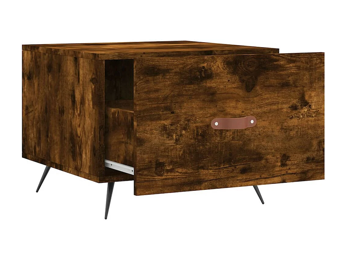 Salontafel 50x50x40 cm bewerkt hout gerookt eikenkleurig