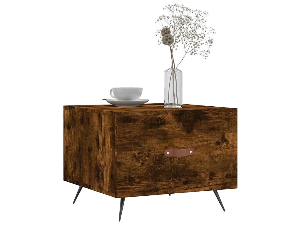 Table basse Chêne fumé 50x50x40 cm Bois d'ingénierie
