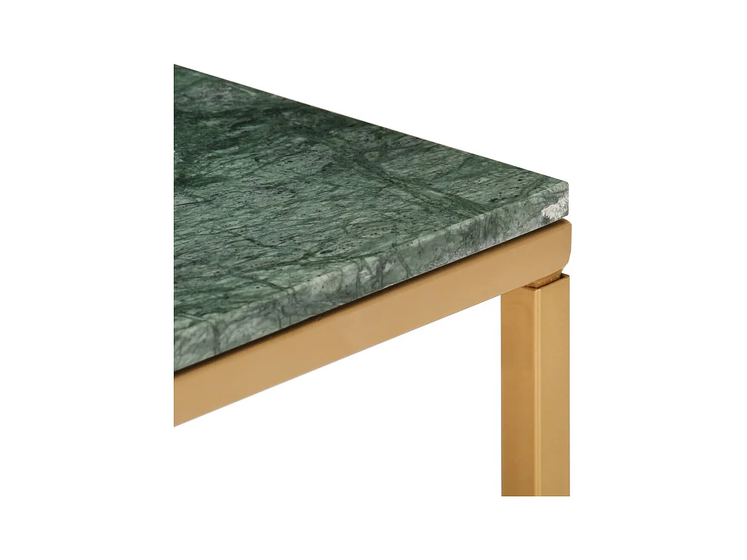 Table basse Vert 40x40x35 cm Pierre véritable et texture marbre