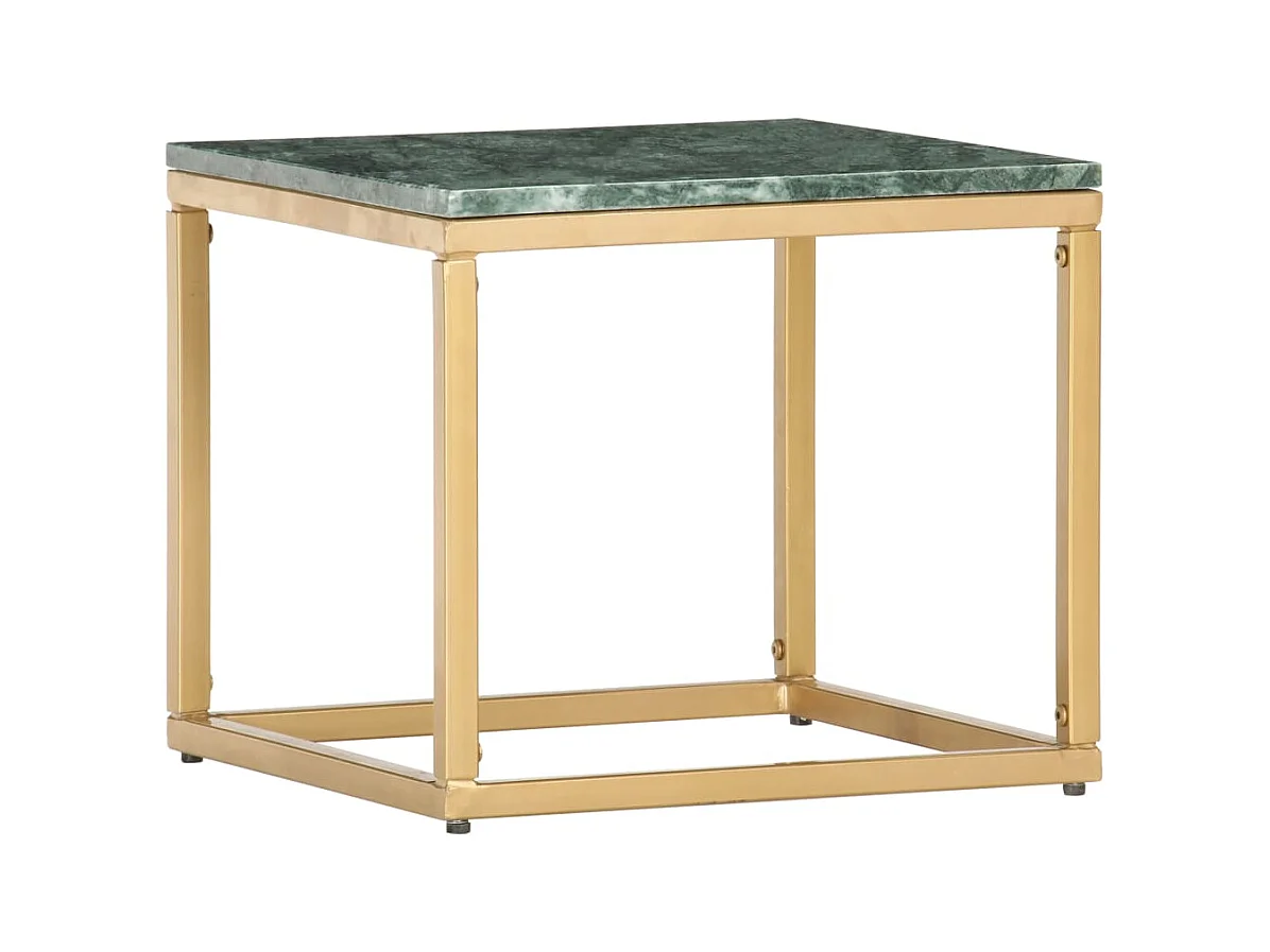 Table basse Vert 40x40x35 cm Pierre véritable et texture marbre