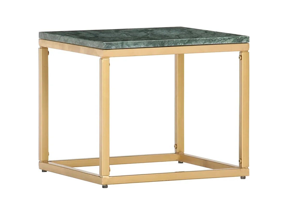 Table basse Vert 40x40x35 cm Pierre véritable et texture marbre
