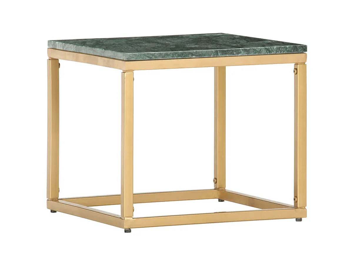 Table basse Vert 40x40x35 cm Pierre véritable et texture marbre