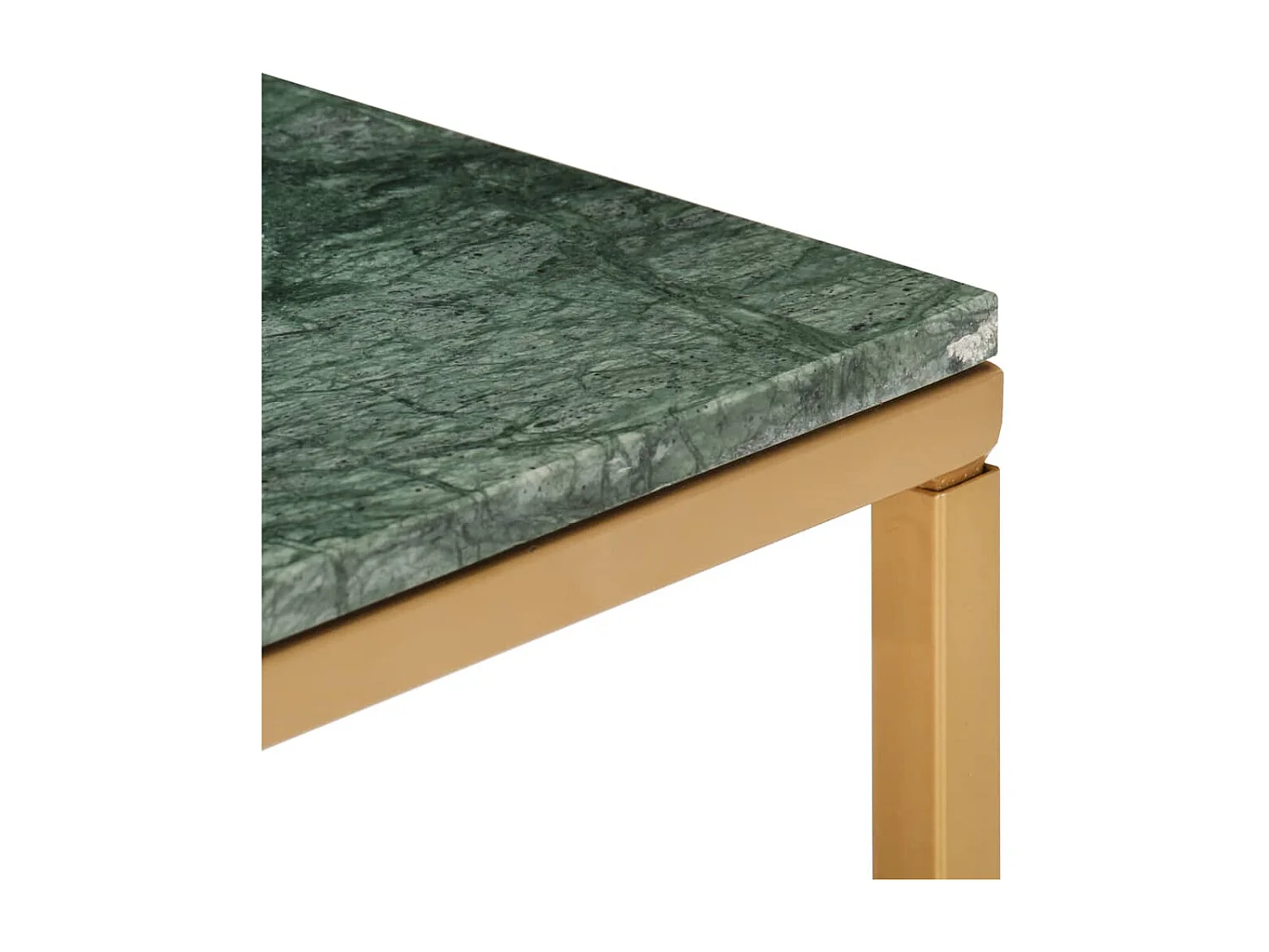 Table basse Vert 40x40x35 cm Pierre véritable et texture marbre