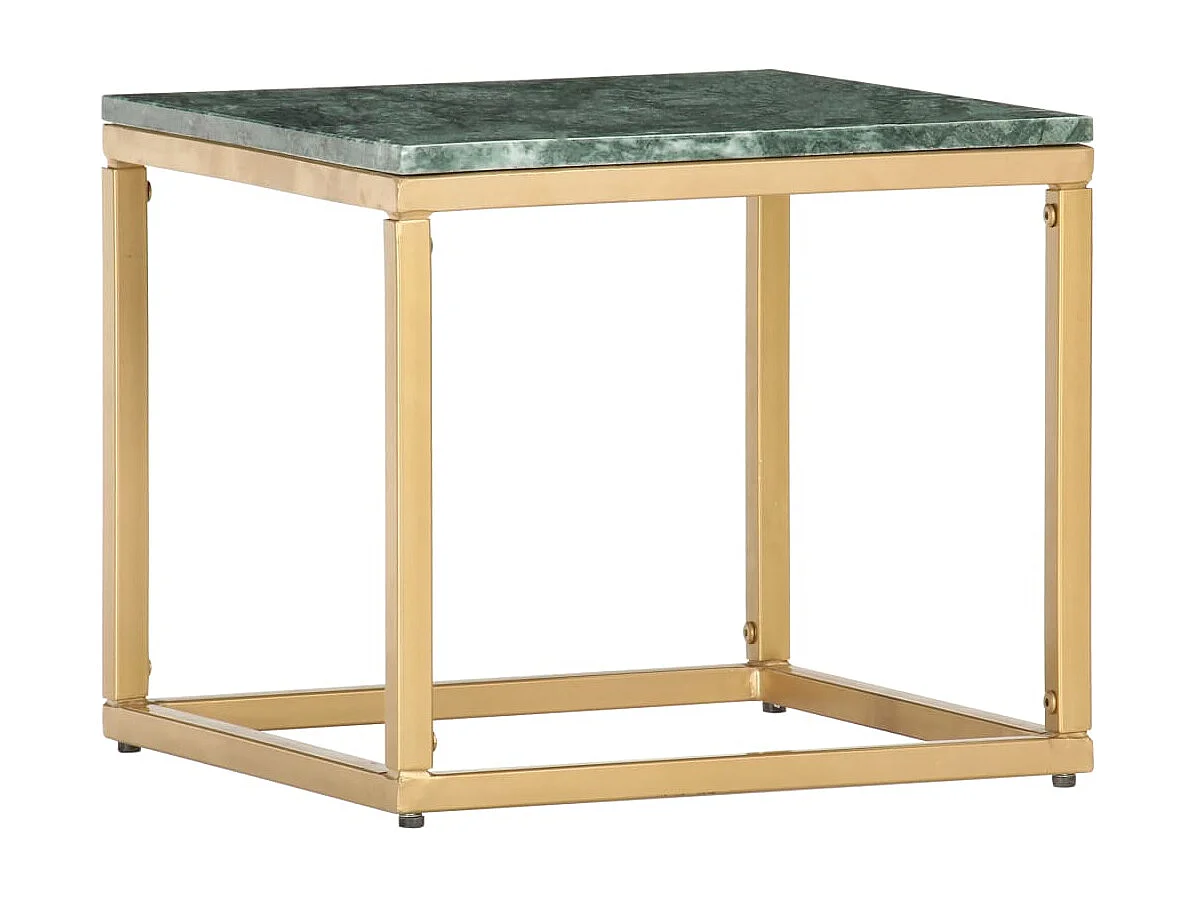 Table basse Vert 40x40x35 cm Pierre véritable et texture marbre
