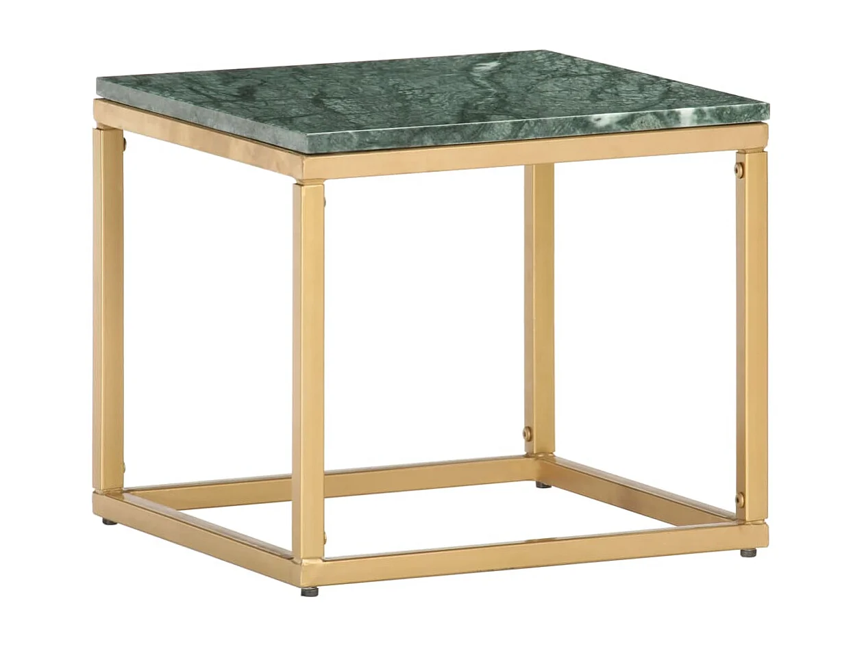 Table basse Vert 40x40x35 cm Pierre véritable et texture marbre