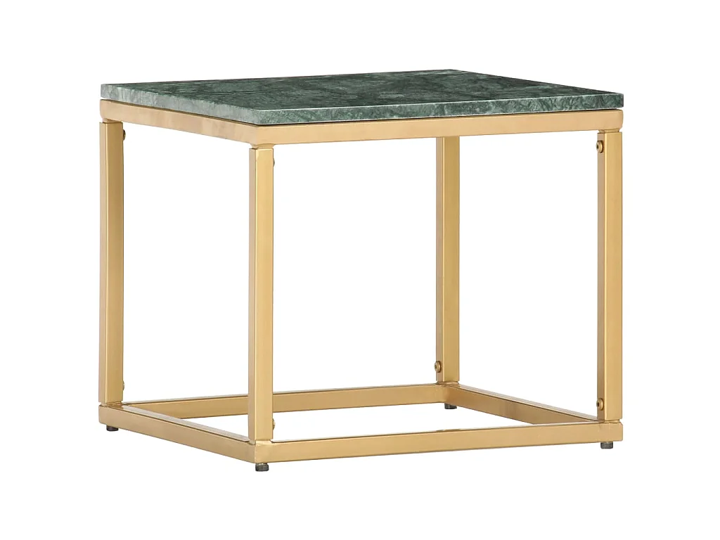 Table basse Vert 40x40x35 cm Pierre véritable et texture marbre