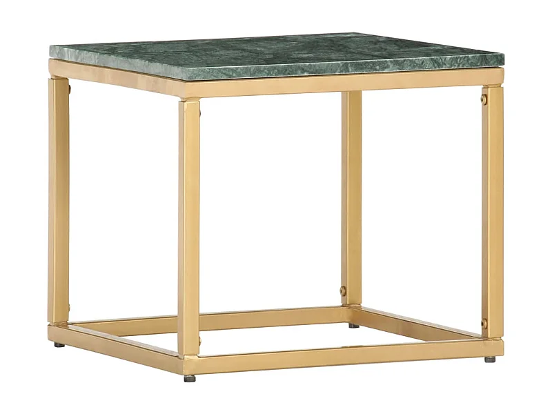 Table basse Vert 40x40x35 cm Pierre véritable et texture marbre