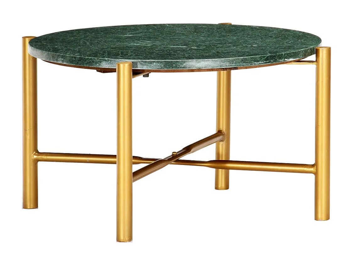 Table basse Vert 60x60x35 cm Pierre véritable et texture marbre