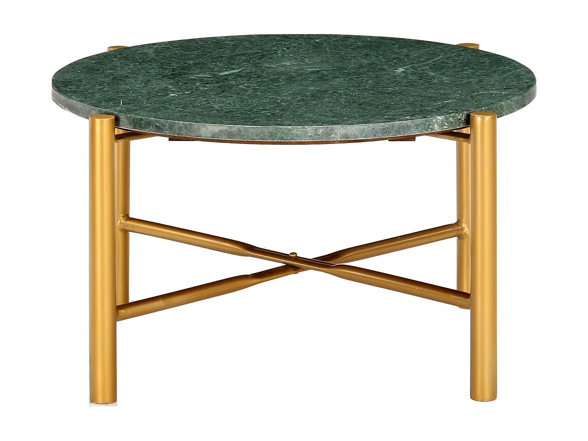 Table basse Vert 60x60x35 cm Pierre véritable et texture marbre