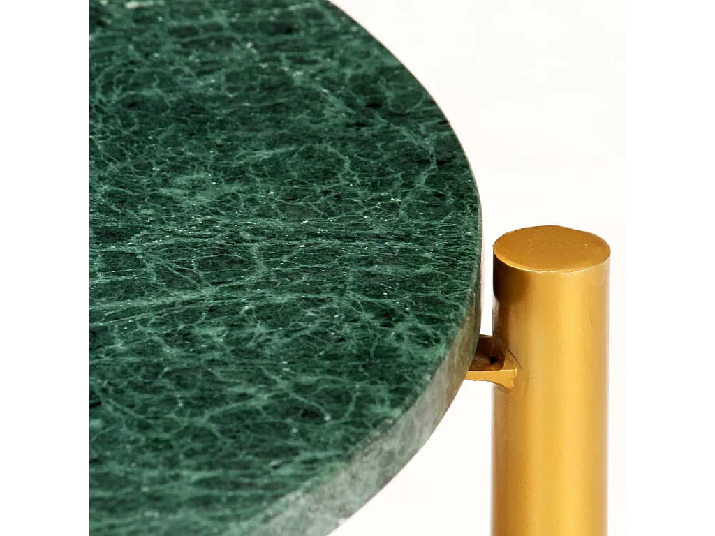 Table basse Vert 60x60x35 cm Pierre véritable et texture marbre