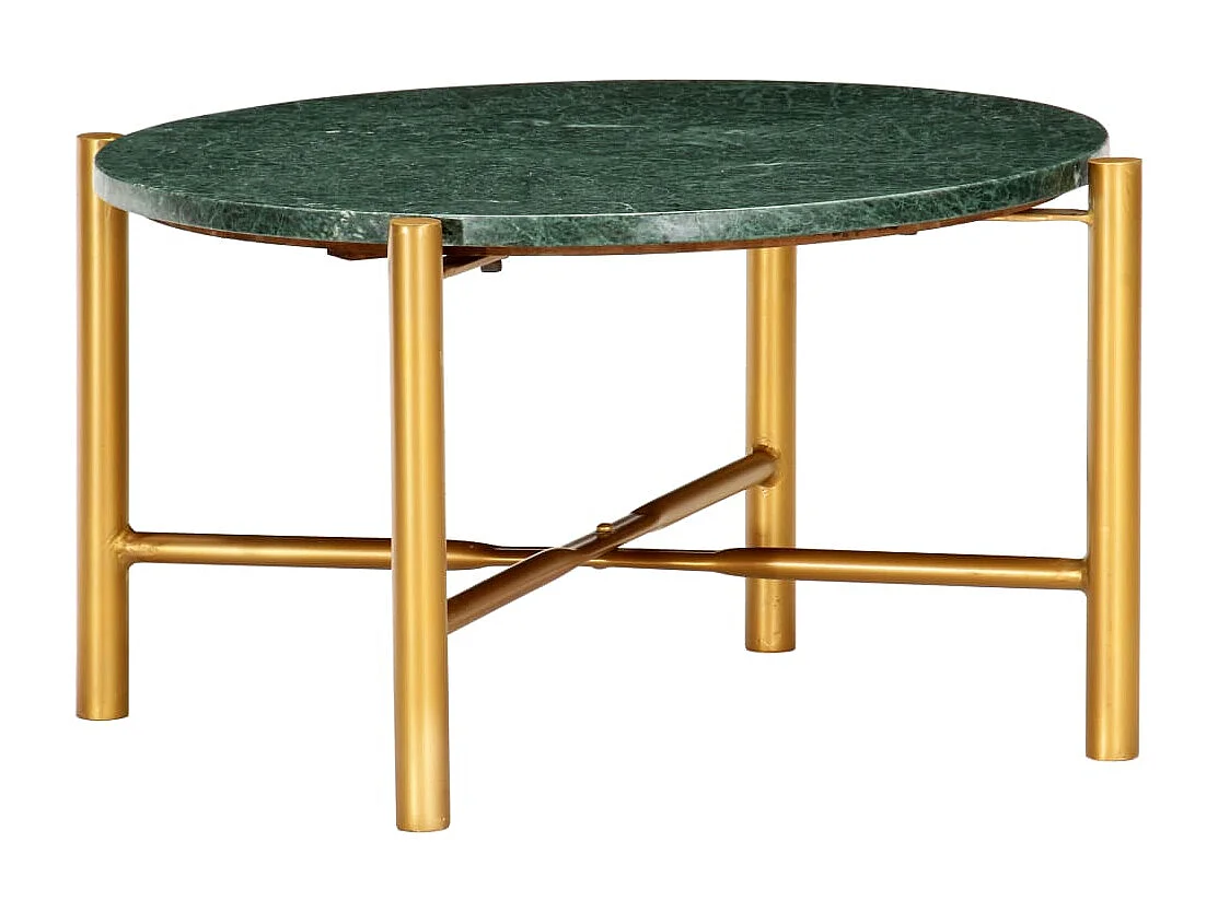 Table basse Vert 60x60x35 cm Pierre véritable et texture marbre