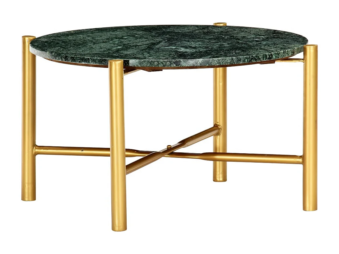 Table basse Vert 60x60x35 cm Pierre véritable et texture marbre