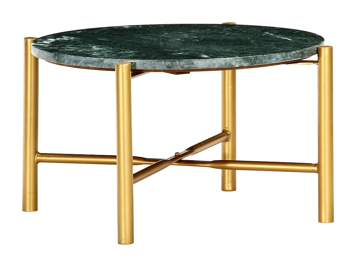 Table basse Vert 60x60x35 cm Pierre véritable et texture marbre