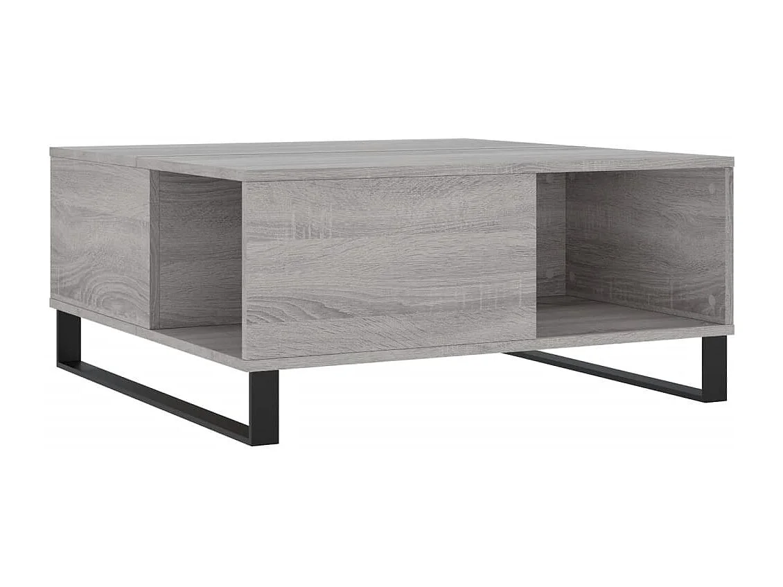 Salontafel 80x80x36,5 cm bewerkt hout grijs sonoma eikenkleurig