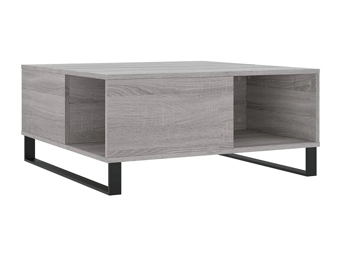 Salontafel 80x80x36,5 cm bewerkt hout grijs sonoma eikenkleurig