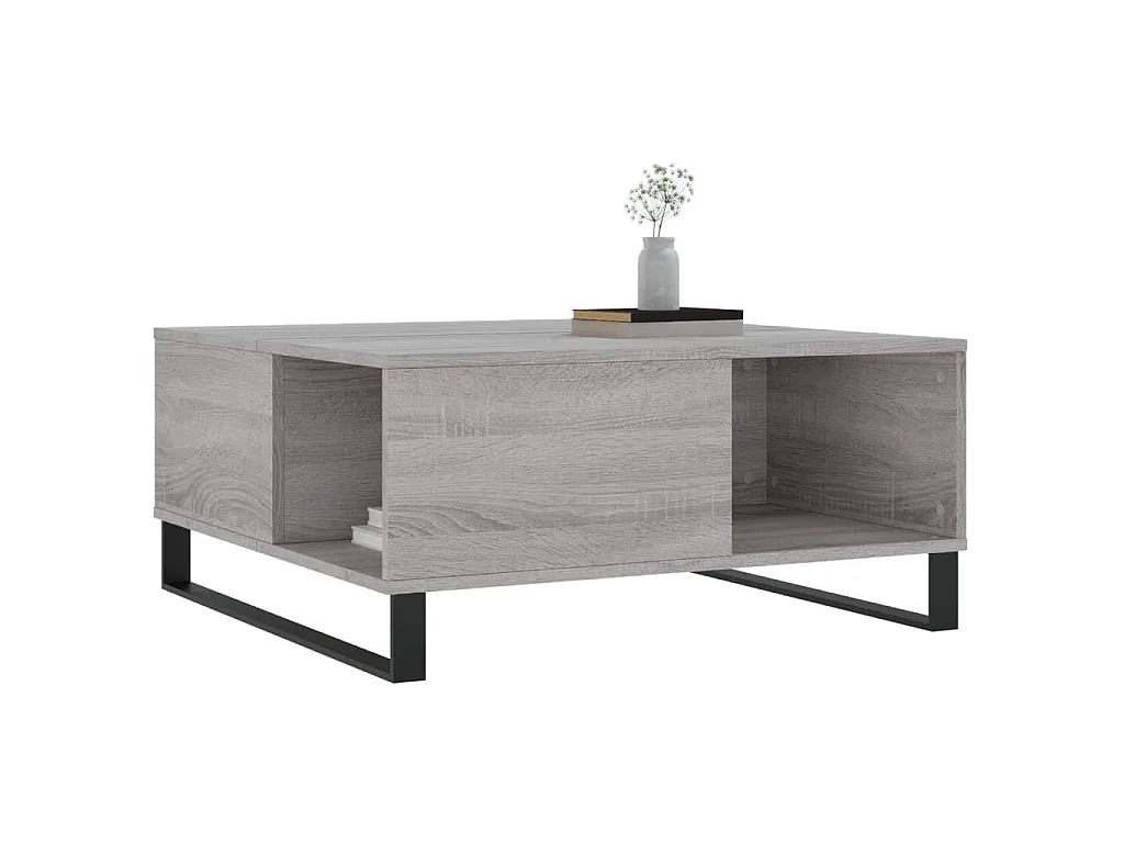 Table basse sonoma gris 80x80x36,5 cm bois d'ingénierie