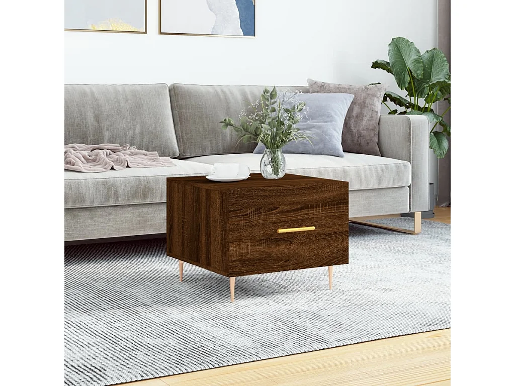 Table basse Chêne marron 50x50x40 cm Bois d'ingénierie