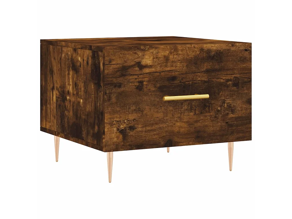Tavolino da Salotto Rovere Fumo 50x50x40 cm Legno Multistrato