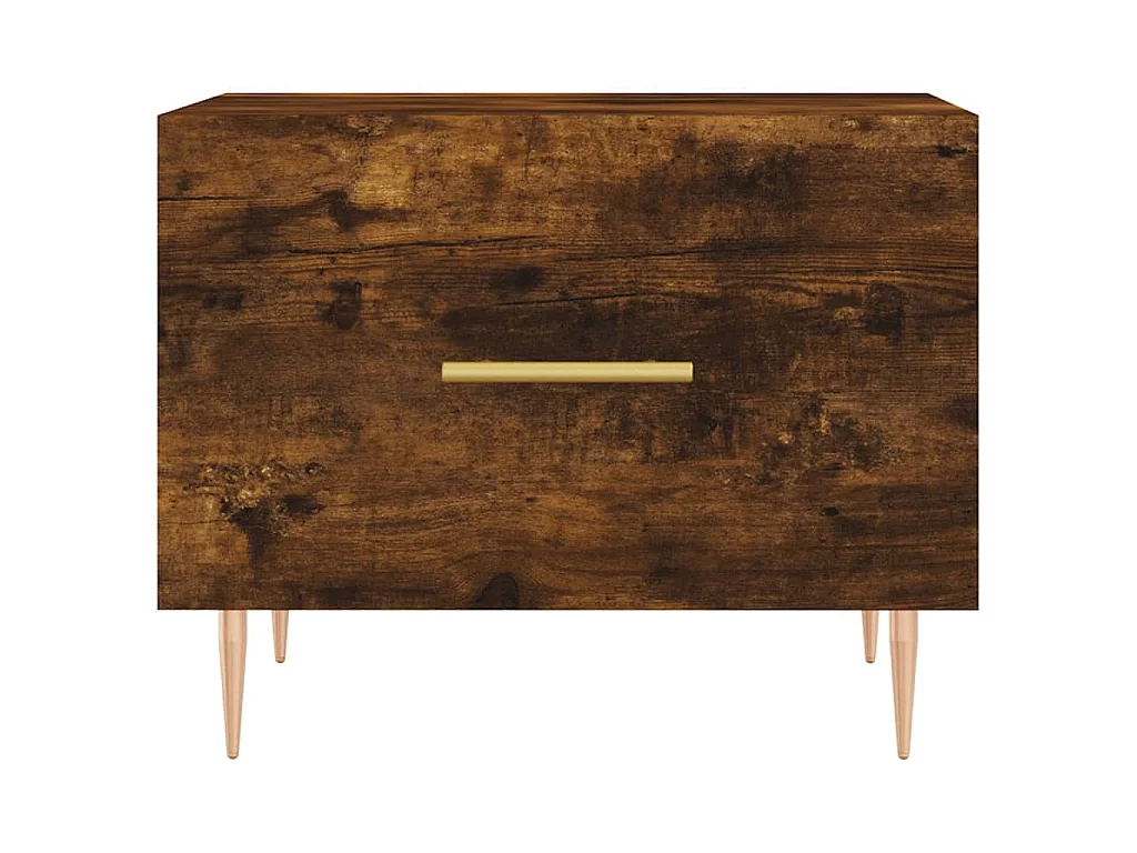 Tavolino da Salotto Rovere Fumo 50x50x40 cm Legno Multistrato