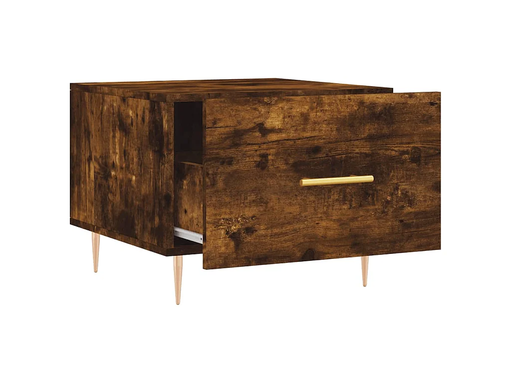 Tavolino da Salotto Rovere Fumo 50x50x40 cm Legno Multistrato
