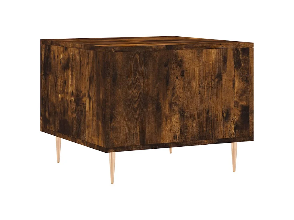 Tavolino da Salotto Rovere Fumo 50x50x40 cm Legno Multistrato