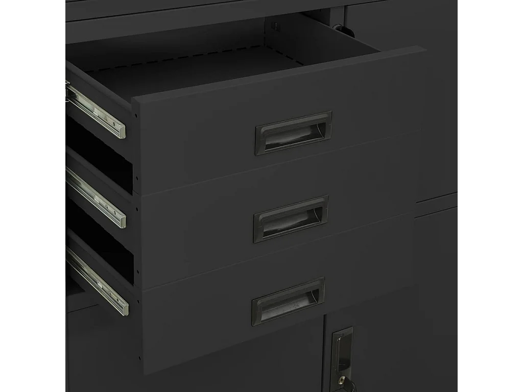 Armoire de bureau Anthracite 90x40x180 cm Acier
