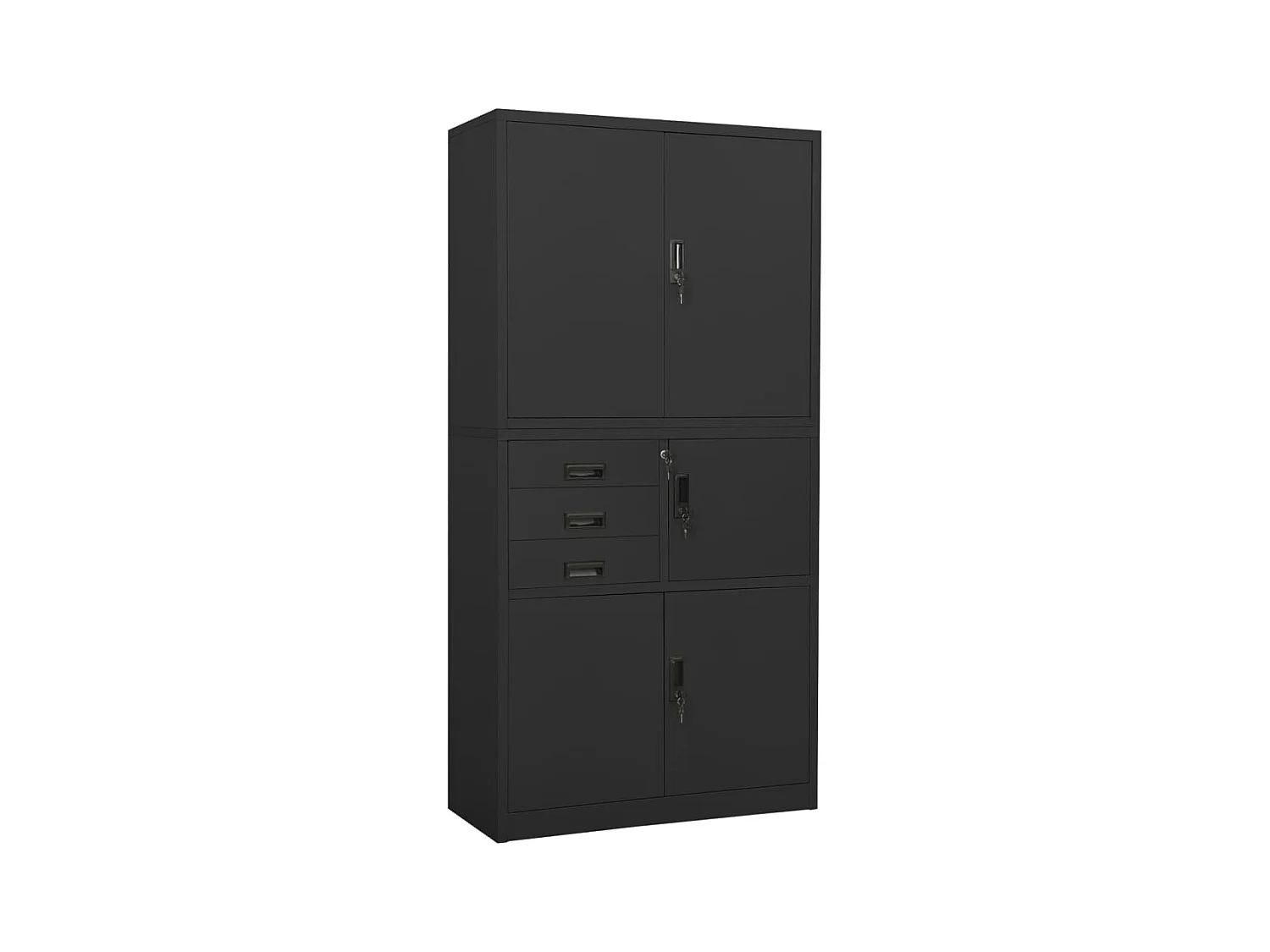 Armoire de bureau Anthracite 90x40x180 cm Acier